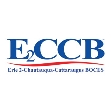 Logo of E2CCB with bold blue letters and a red underline. Below, the text reads "Erie 2-Chautauqua-Cattaraugus BOCES" in blue, on a white background.