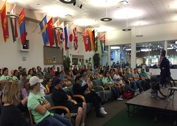Speaker addresses students at Jamestown Community College.