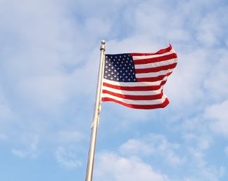 American flag waving in the wind