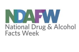 Graphic showing NDAFW: National Drug & Alcohol Facts Week