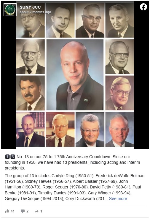 A collage of 13 portraits of men variously styled in professional attire. The central portrait stands out prominently, surrounded by others in a grid layout. The imagery conveys a historical and celebratory tone.