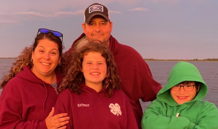 Barb Lutton with her husband Brian and children Katimay and Joey