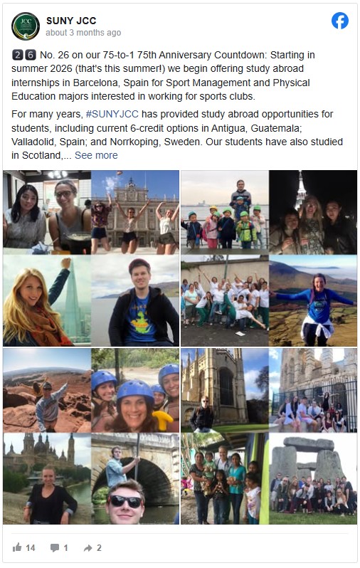 Collage of students in various international locations, enjoying cultural landmarks and group activities. The mood is adventurous and joyful.