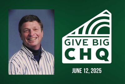 A graphic showing a headshot of Dan Courtine, the Give big CHQ logo and June 12, 2025.