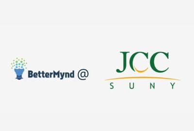Logo featuring a head with colorful dots next to 'BetterMynd @' and 'JCC SUNY' in green and yellow, set against a light background.